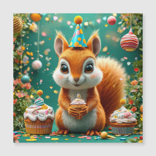 Esquilo adorável de aniversário