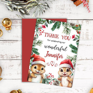 Esquilo Cinto de Natal 2° Cartões de agradecimento