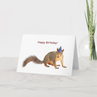 Esquilo com Cartão de Aniversário do Star Hat