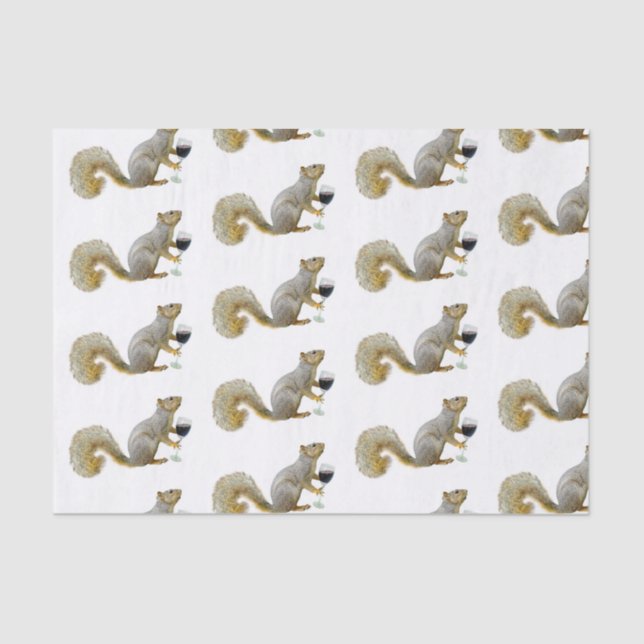 Esquilo com Papel Tecido de Vinho (Frente )