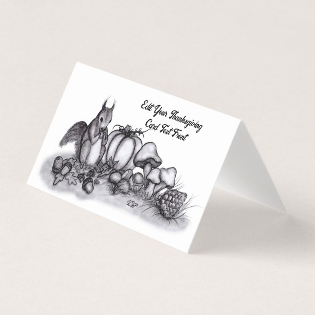 Esquilo no Outono, Feliz Dia de Ação de Graças! (Frente)