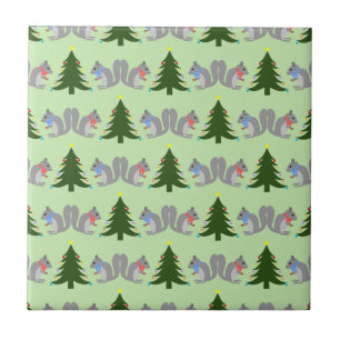 Esquilos Decorantes de Árvore de Natal Padrão