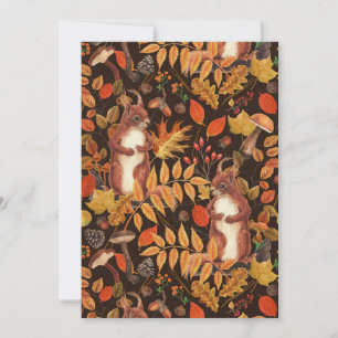 Esquilos e flora autóctones em castanho escuro