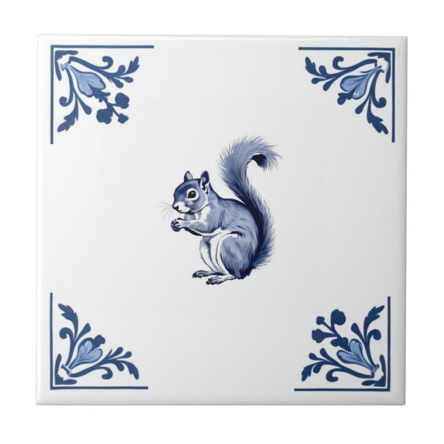 Esquirrel Delft Blue Corners Woodland Animais (Frente)