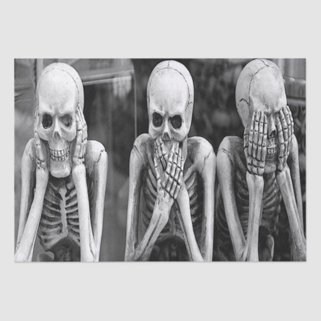 Esquis Engraçado Skeletons no Papel Tecido do Hall (Frente )