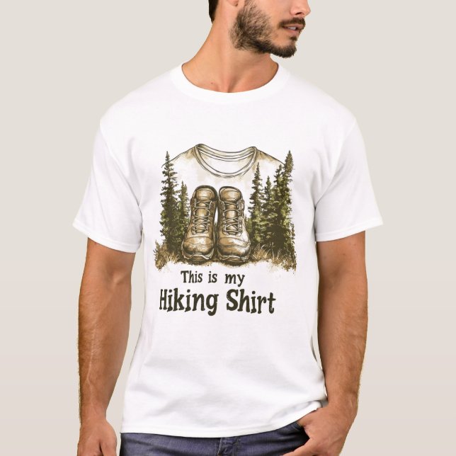 Essa é Minha Camisa de Caminhada Design Divertido  (Frente)