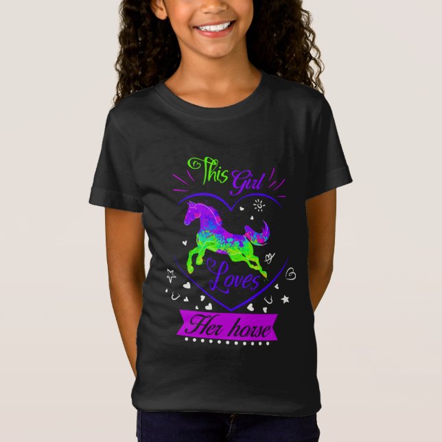 Essa Menina Ama Sua Camiseta Roxa De Cavalo (Frente)