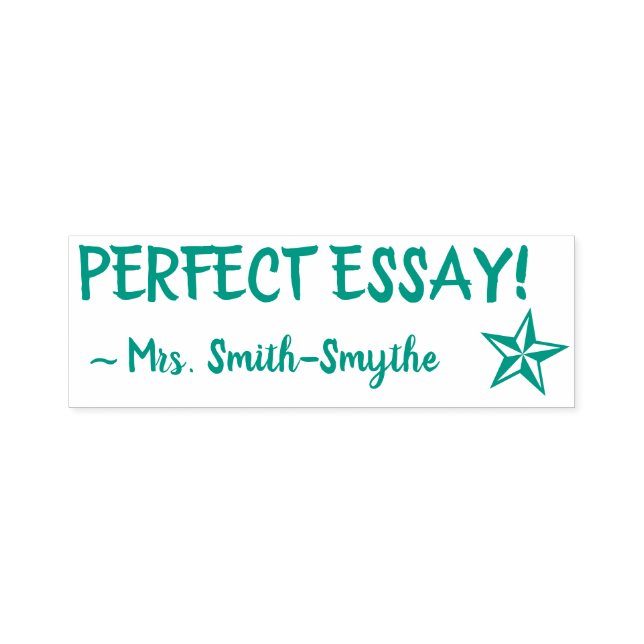 "ESSAY PERFEITO!" Carimbo de borracha de instrutor (Design)
