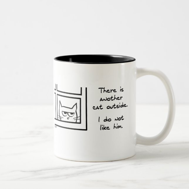 Esse gato vizinho terrível - caneca engraçada do (Direita)