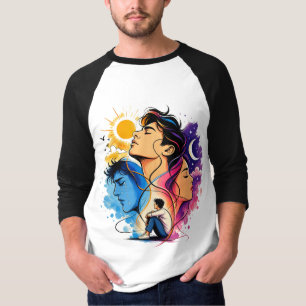 Essência Emocional – Camiseta de Arte de Contorno 