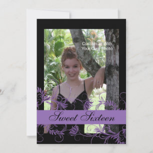 Essência Floral Doce Dezesseis Convites / Roxo