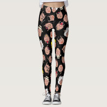 Esses Porcos Leitões Assinam Leggings Negros