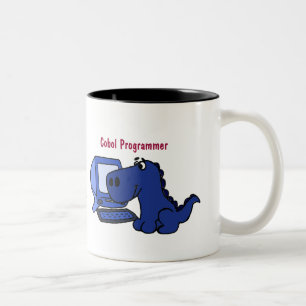 ESTÁ a caneca do dinossauro do programador de