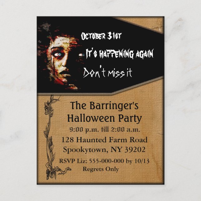 Está Acontecendo Novamente Convite de Cartão-Posta (Frente)