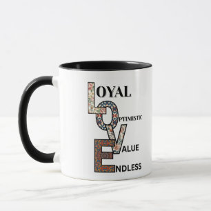 Esta bela caneca mostra o quão grande é o amor.