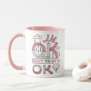 Está Bem Não Estar Bem - Caneca Rosa Saúde Mental