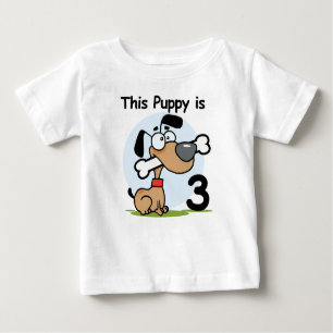 Esta camiseta de aniversário de 3 anos de puppy e 