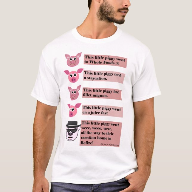 "Esta camiseta leitão" dos homens pequenos da (Frente)