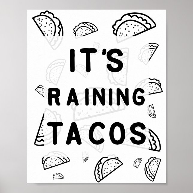 Está chovendo Tacos Poster (Frente)