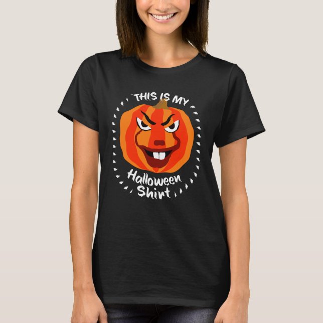 🎃 Esta É A Minha Camisa De Halloween - Engraçada  (Frente)
