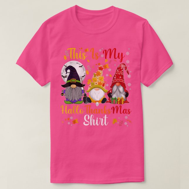 Esta É A Minha Camisa De Meia-Natal Três Gnomos Fe (Frente do Design)