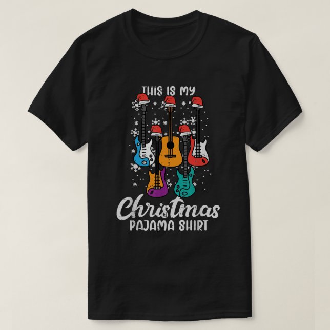 Esta É A Minha Camisa De Natal Guitar Xmas Music M (Frente do Design)