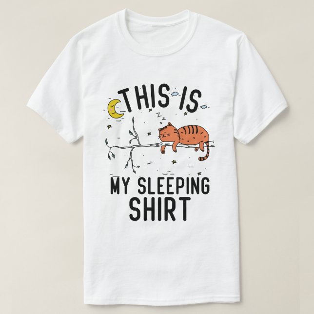Esta É A Minha Camisa Dormindo Gato Dormindo Na Ár (Frente do Design)