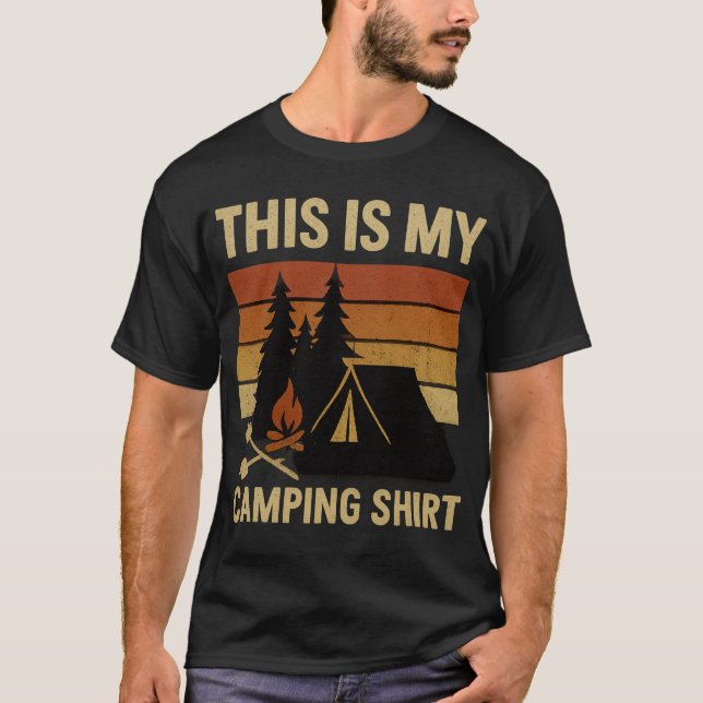 Esta É Minha Camisa de Acampamento Fogueira de Aca (Frente)