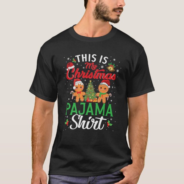 Esta É Minha Camisa De Natal De Pajama Gingerbread (Frente)