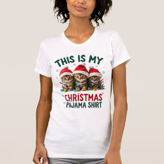 Esta é Minha Camisa de Pijama de Natal Gato Amante