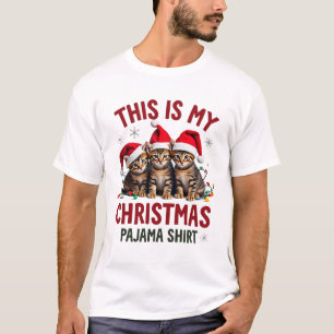 Esta é Minha Camisa de Pijama de Natal Gato Amante