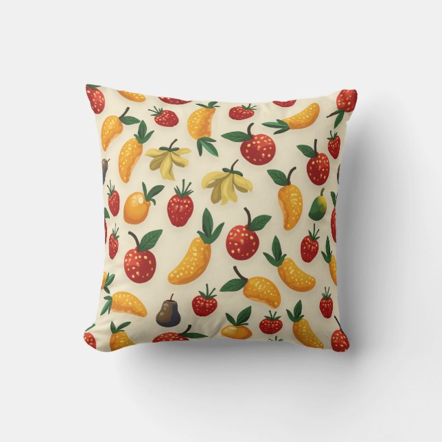 Esta é uma almofada de travesseiro para frutas. (Frente)