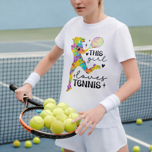 Esta Garota Ama Tênis Camisa Colorida de Jogadora