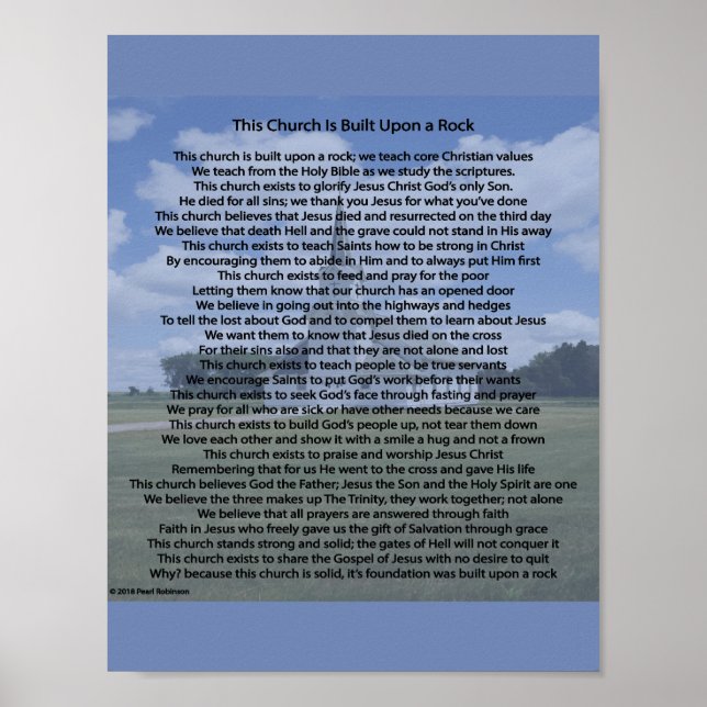 esta igreja construiu um poster de rock nº 2 em po (Frente)