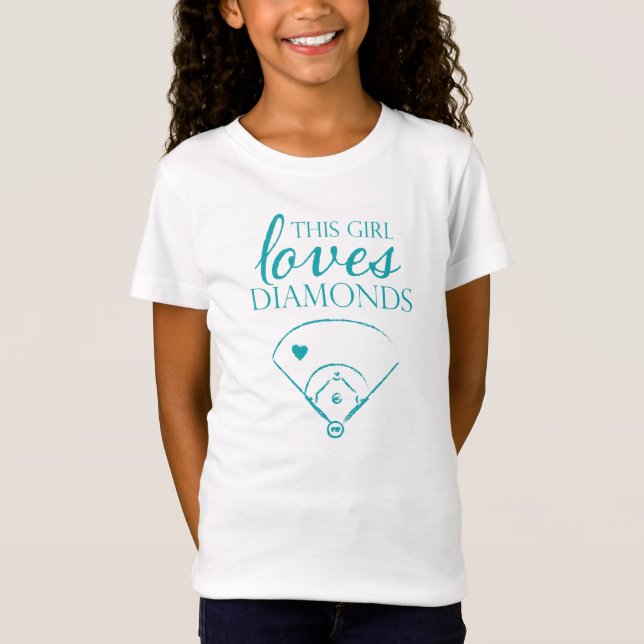 Esta Menina Adora Diamantes Camisa Baseball/Softba (Frente)