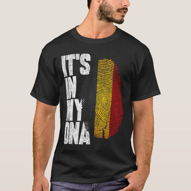 Está no meu DNA Camisa Belga Orgulhosa Presente Hi (Frente)