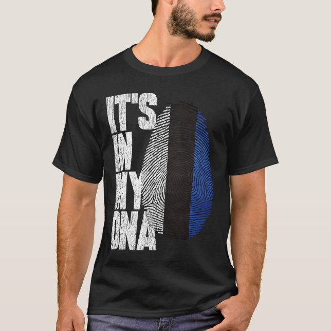 Está no meu DNA - Camisa Estoniana Orgulhosa Prese (Frente)