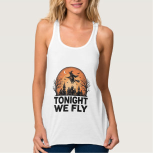 Esta Noite Voamos Camisa Vintage Witch Halloween D