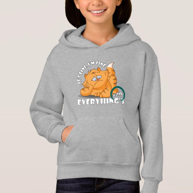 Está tudo bem, estou bem. | Kids Hoodie (Frente)