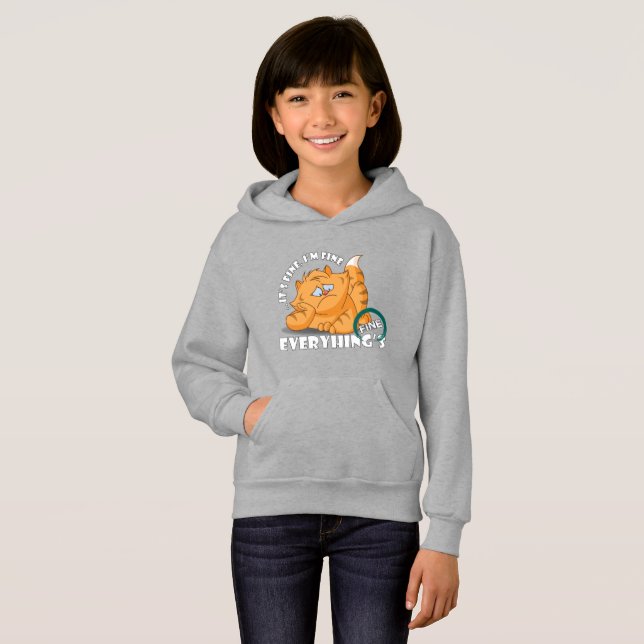 Está tudo bem, estou bem. | Kids Hoodie (Frente Completa)
