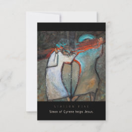 Estação Cinco, Simon de Cyrene ajuda, Cartão de Or