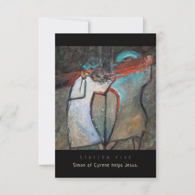 Estação Cinco, Simon de Cyrene ajuda, Cartão de Or (Frente)