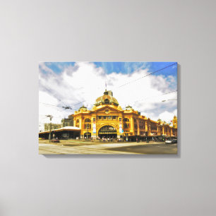 Estação de Flinder Street 24" x Canvas de 16"
