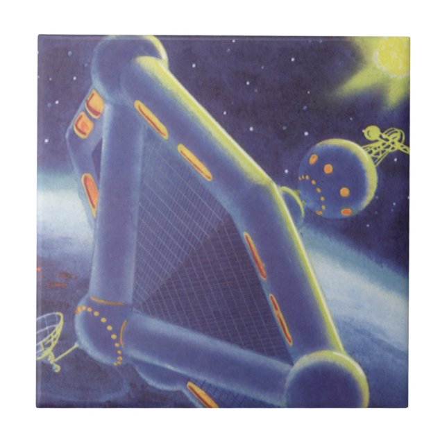 Estação Espacial Orbitando Ficção Científica Vinta (Frente)