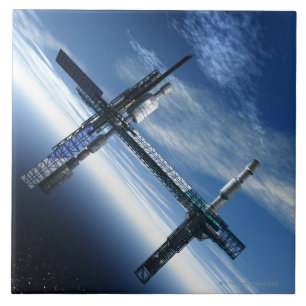 Estação espacial. Trabalhos de arte do computado