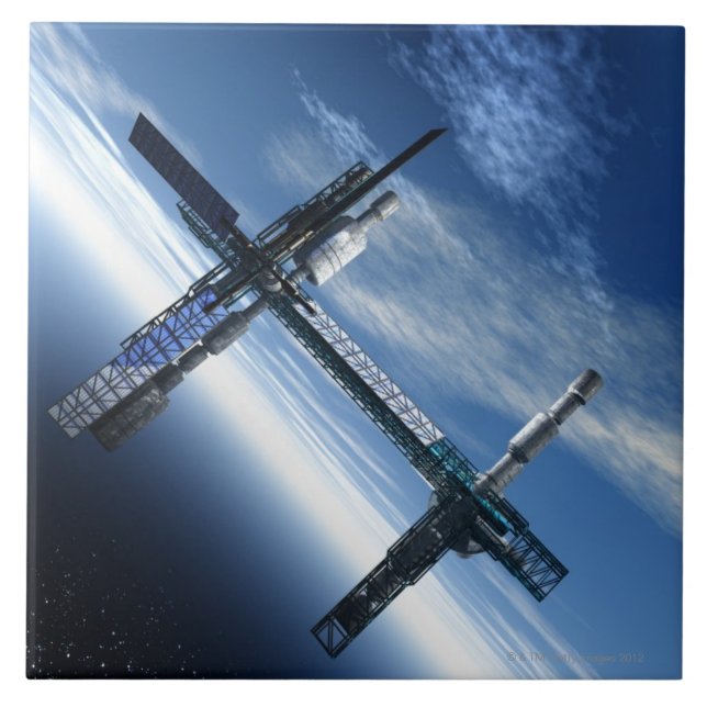 Estação espacial. Trabalhos de arte do computador (Frente)