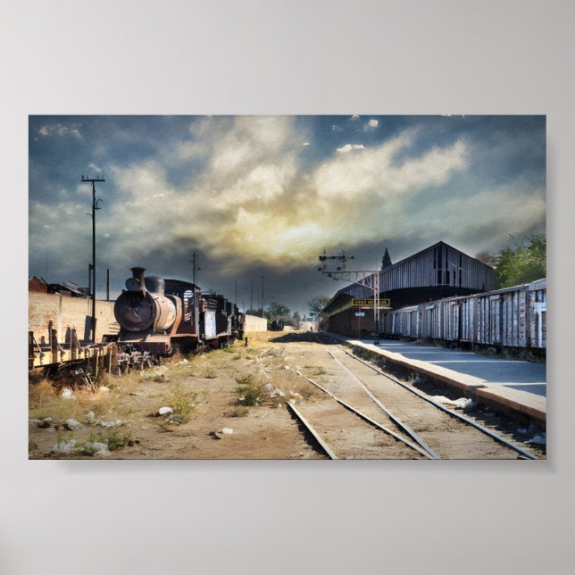 Estação Ferroviária Abandonada Poster (Frente)