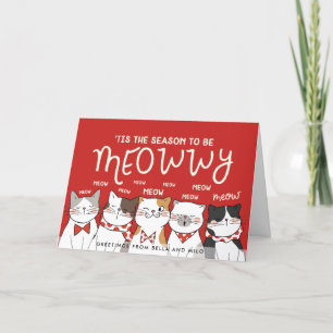 Estação para ser Meowwy Cartões de natal engraça