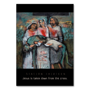 Estação treze, Jesus tomado para baixo, cartão da