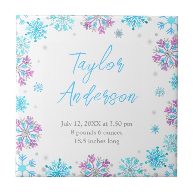 Estacas de Nascimento com Flocos de Neve Puros e A (Frente)